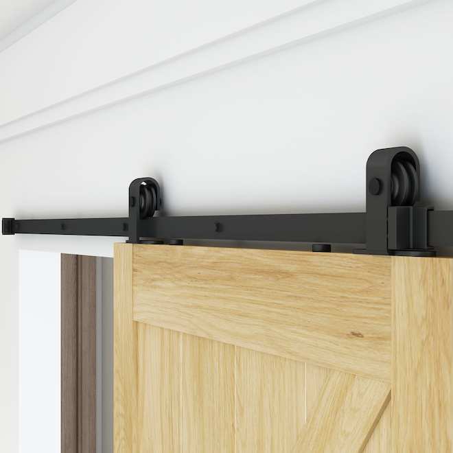 Landon & Co. Source Rail System for Barn Doors in Matte Black Steel - 78.75-in