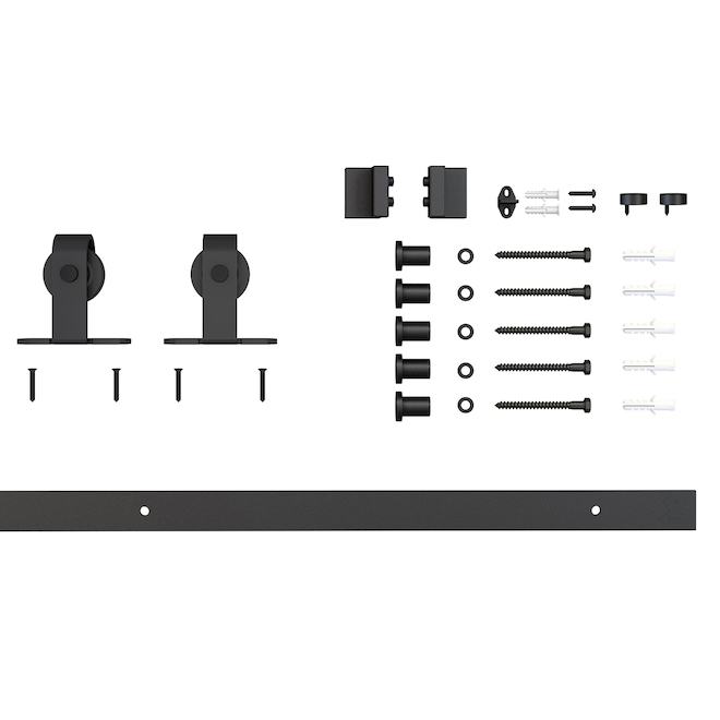 Landon & Co. Source Rail System for Barn Doors in Matte Black Steel - 78.75-in