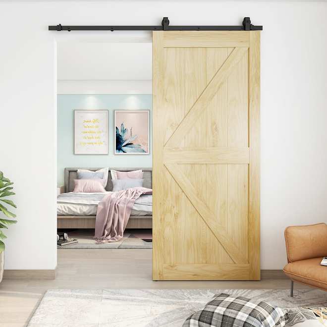 Landon & Co. Source Rail System for Barn Doors in Matte Black Steel - 78.75-in