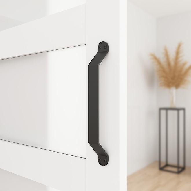 Landon & Co. Vintage Barn Door Handle in Matte Black Steel