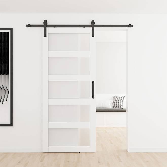 Landon & Co. Vintage Barn Door Handle in Matte Black Steel