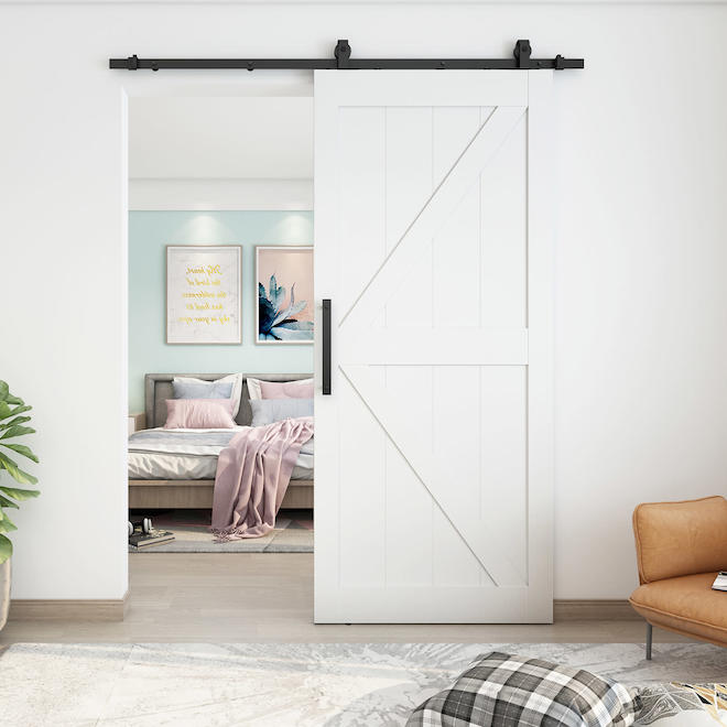 Landon & Co. Flat Barn Door Handle in Matte Black Steel