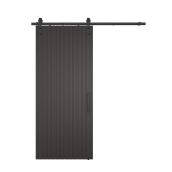 Ensemble de porte de grange Ribb Landon & Co. en MDF noir mat, 36 x 84 po