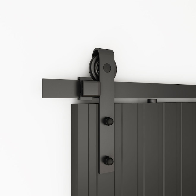Ensemble de porte de grange Ribb Landon & Co. en MDF noir mat, 36 x 84 po