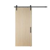 Ensemble de porte de grange Ribb Landon & Co. en MDF chêne blanc, 36 x 84 po