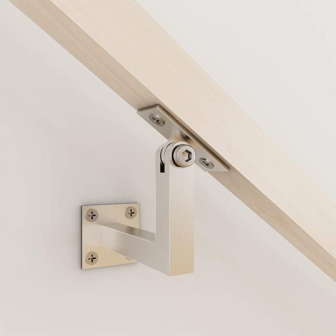 Landon & Co MenCraft Square Handrail Wall Bracket in Brushed Stainless Steel