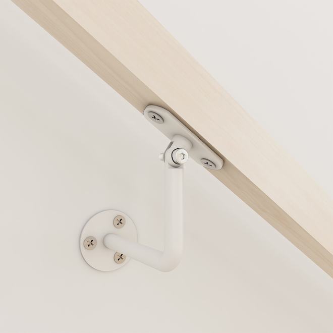 Landon & Co MenCraft Round Handrail Wall Bracket in White Steel