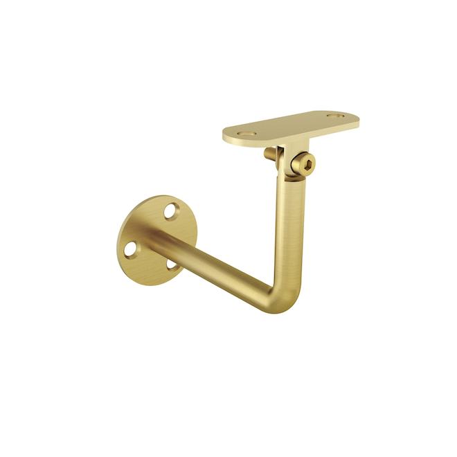 Landon & Co MenCraft Round Handrail Wall Bracket in Brushed Brass Steel