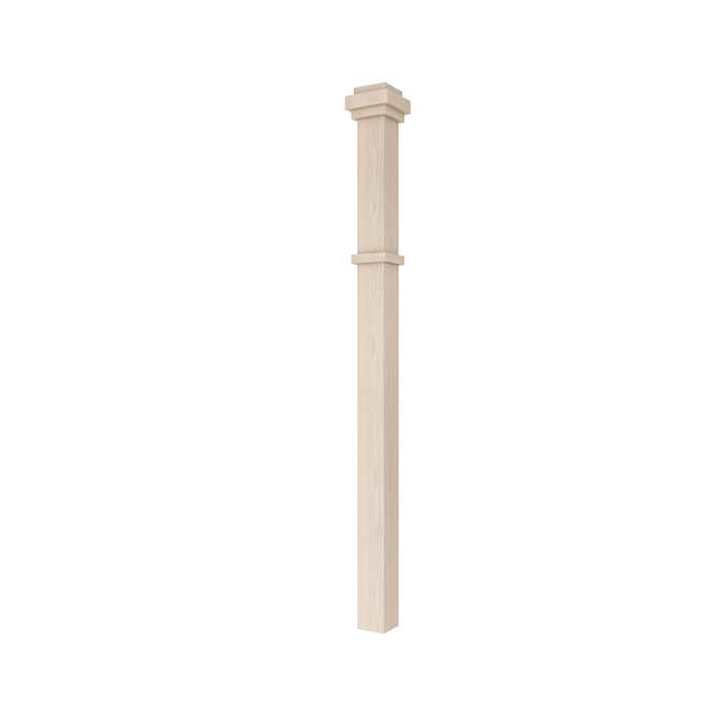 Landon & Co. Mission Straight Newel Post in Natural Oak of 2 1/2 x 44-in