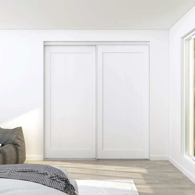 Landon & Co. Primed Sliding Door with 1 Panel for Closets 72 x 80-in - White
