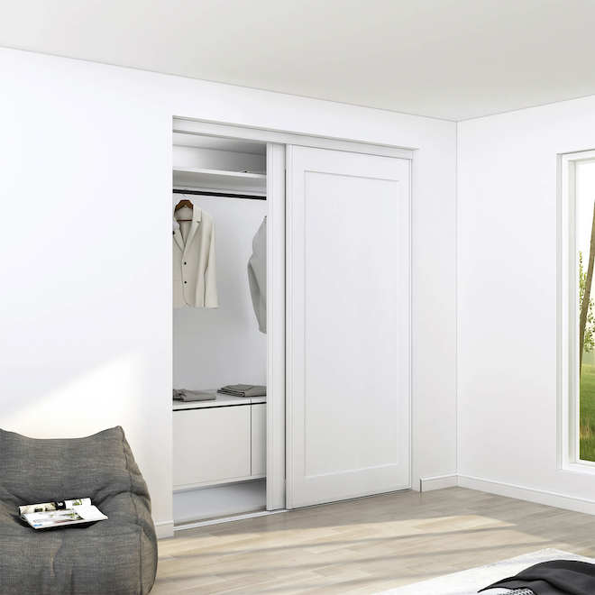 Landon & Co. Primed Sliding Door with 1 Panel for Closets 72 x 80-in - White