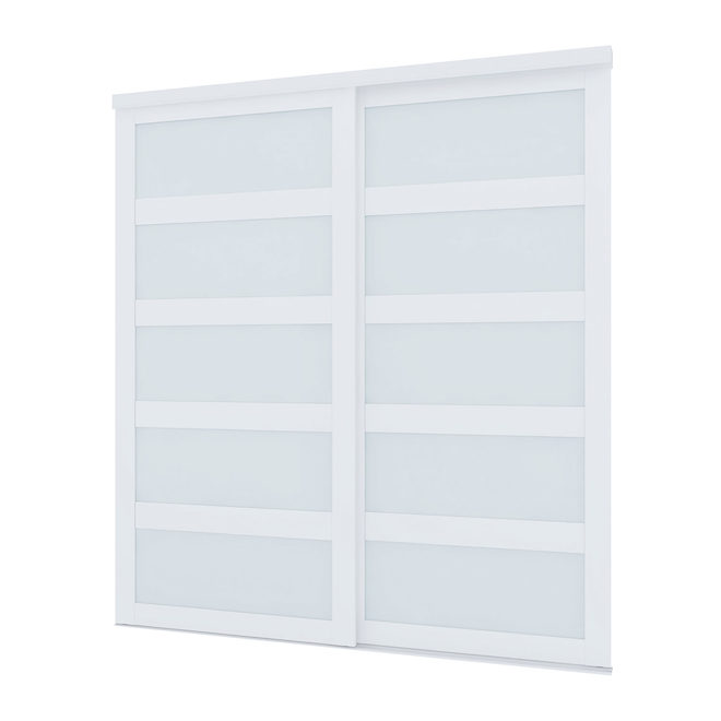 Landon & Co. Sliding Door with 5-Lite Panels for Closets 72 x 80-in - White