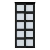 Portes coulissantes Les Portes TNA avec panneaux de 5 verres pour garde-robes 36 x 80 po, noir