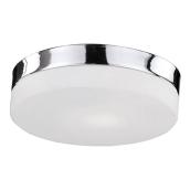 Light and Modern Peter 11-in 60W Chrome Frosted Glass A19 LED Round Flush Mount Ceiling Light