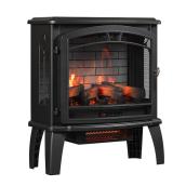 Style Selections Electric Stove Heater with 3D Flame Effect - Infrared - 1500 W - Black