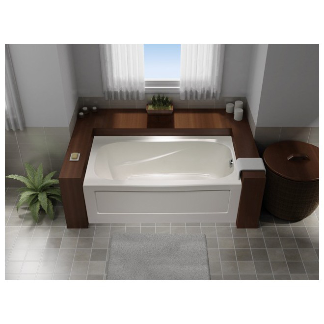 Mirolin Tucson 60 x 32 x 20-in White Acrylic Drop-In Oval Bathtub with Right Skirt