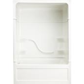 Mirolin Parker 60-in W x 33-in L x 85.5-in H White Acrylic Shower Wall Surround Side and Back Walls