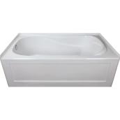 Mirolin Prescott 60-in x 30-in White Acrylic Oval Bathtub with Left-Hand Drain