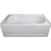 Mirolin Prescott 60-in x 30-in White Acrylic Oval Bathtub with Right-Hand Drain