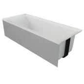 Baignoire rectangulaire Mirolin Chloe 30" x 60" en acrylique blanc avec drain à gauche