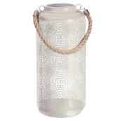 Lanterne de patio en métal, effet céramique, 20", beige