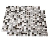 Mono Serra Bathroom Wall Tiles - Glass and Stone Mosaic Squares - Easy to Clean - 12-in W x 12-in L - 5 Pieces