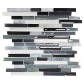 Mono Serra Mosaic Glass Marble Tiles - Linear - Indoor - 12-in L x 12-in W - 5 per Box