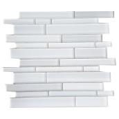 Ceramic Mono Serra Skyline - Mosaic Glass Tile - 12-in x 12-in - 5 Box - White