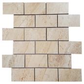 Mono Serra Porcelain Mosaic Tiles in Beige for Backsplashes, Floors and Walls - 12-in L x 12-in W