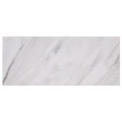 Carreaux de porcelaine pour plancher aux bords coussinés Mono Serra, marbre blanc, 24 po L. x 12 po l.