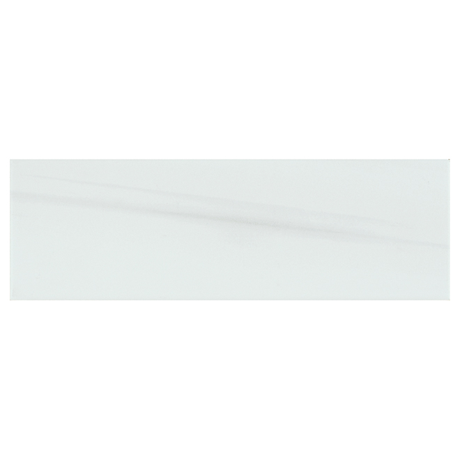 Carreau de porcelaine Onice Bianco Mono Serra, 4 po l.x 12 po L, blanc, antibactérien, 42/boîte