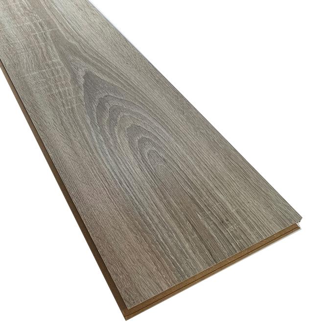 Plancher stratifié en fibres haute densité Mono Serra chêne naturel gris, 7,6 po l. x 47,24 po L x 8 mm, 24,93 pi²/bte