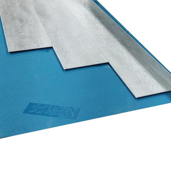 Sous-couche Zito pour plancher de vinyle Mono Serra, 200 pi², mousse de haute densité, bleu