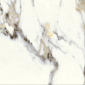 Mono Serra 4 tuiles de sol et mur en porcelaine aspect marbre, blanc, 24 po x 24 po (réel : 23,62 po x 23,62 po)