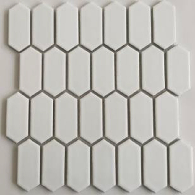 Carreau de porcelaine mosaïque blanc en diamant de 12 po x 12 po Mono Serra