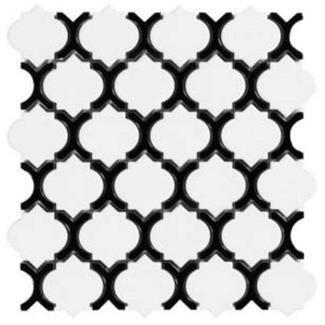 Mosaïque murale noire hexagonale en porcelaine Mono Serra, 12 po x 12 po,  10/boîte MS-115