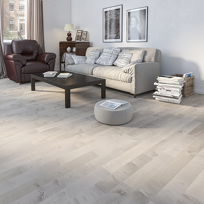 Mono Serra Birch Hardwood Flooring - 3.25-in x 1.9-mm - 20-sq.ft. - Silver