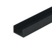 Mono Serra U Molding Track for 7-mm to 9.5-mm Thick Laminate Flooring - Plastic - Black - 1/4-in x 1/2-in x 97-in