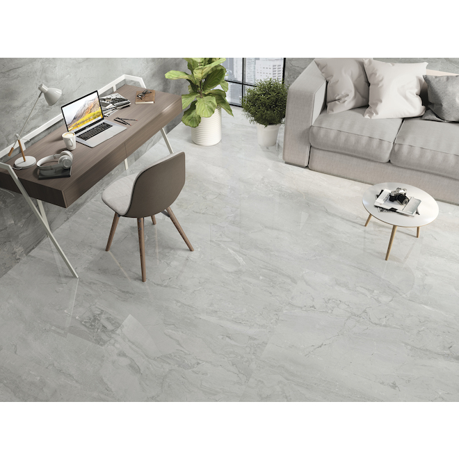 Tuile de porcelaine 32 po x 32 po Pienza Grigio par Mono Serra, 2 par paquet