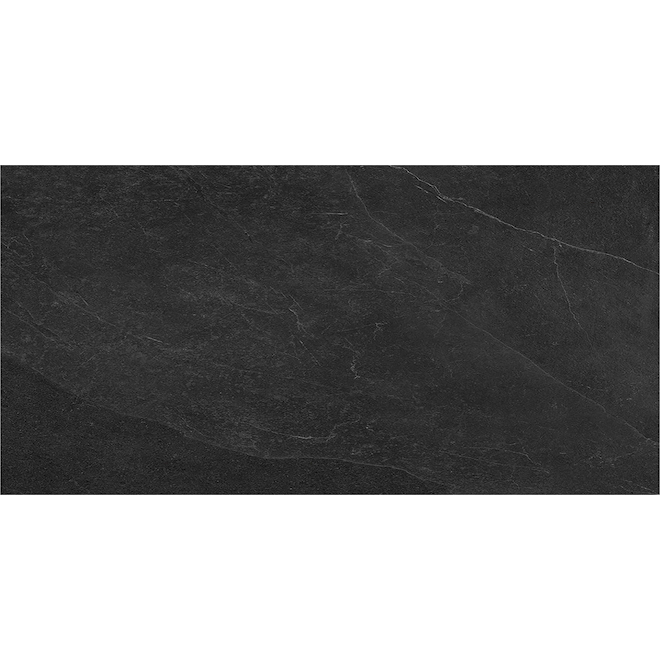 Mono Serra Evolution Porcelain Tile - 12-in x 24-in x 8-mm - Black