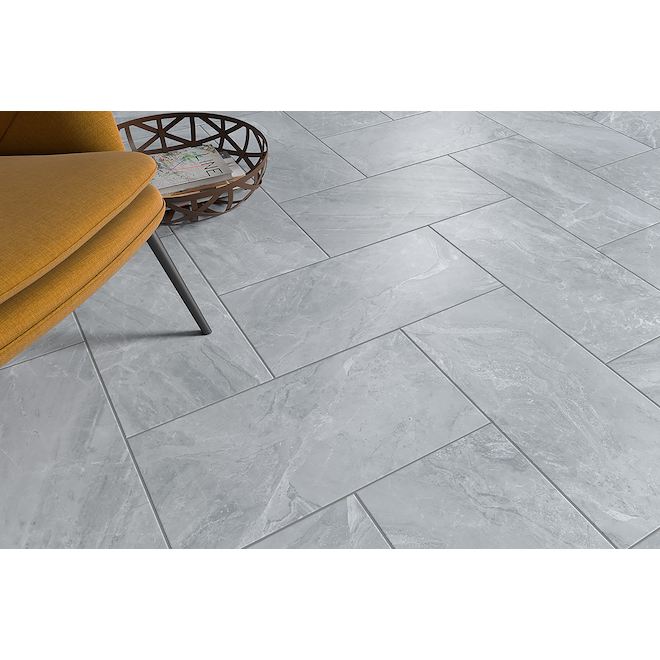 Carreaux de porcelaine Orobico de Mono Serra pour sol et mur de 12 po x 24 po, gris