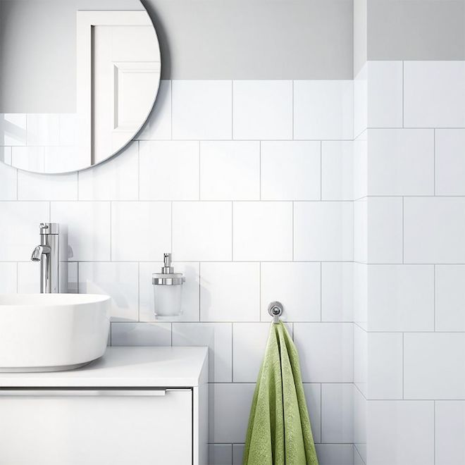 Silver White Ceramic Tile  White ceramic tiles, Ceramic tile bathrooms,  Ceramic tiles