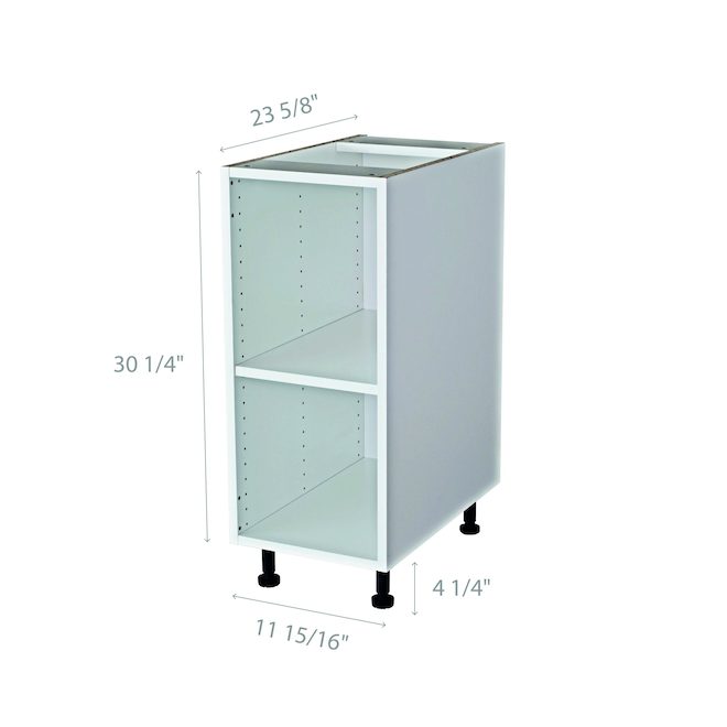 Caisson de cuisine inférieure BELLINA de 12 x 30,25 x 23,6 po en mélamine, blanc