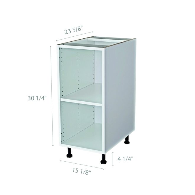 Caisson de cuisine inférieure BELLINA de 15 x 30,25 x 23,6 po en mélamine, blanc