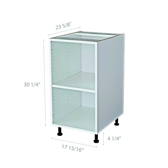 Caisson de cuisine inférieure BELLINA de 18 x 30,25 x 23,6 po en mélamine, blanc