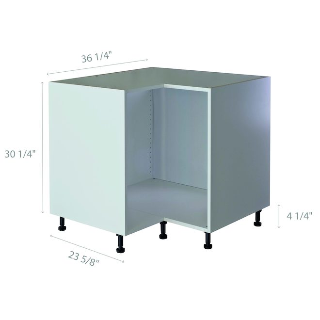 Caisson de cuisine inférieure en coin BELLINA de 36,25 x 30,25 x 23,6 po en mélamine, blanc