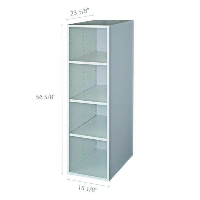 Garde-manger 3 tablettes BELLINA 15.125 x 50.375 po, en mélamine, blanc