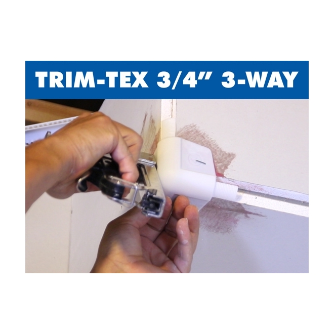 Trim-Tex 3-Way Outside Moulded Corner - Polymer - White - 3/4-in r