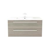 Cutler Silhouette Collection 36-in Single Sink Grey And Brown Bathroom Vanity With Acrylic Top