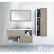Cutler Kitchen & Bath Sangallo 42-in Single Sink Light Gray Woodgrain Bathroom Vanity With Cultured Marble Top
